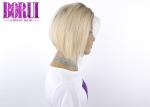 Virgin Cuticle Aligned Hair , 1B / 613 Blonde Pixie Wig Brazilian Silky