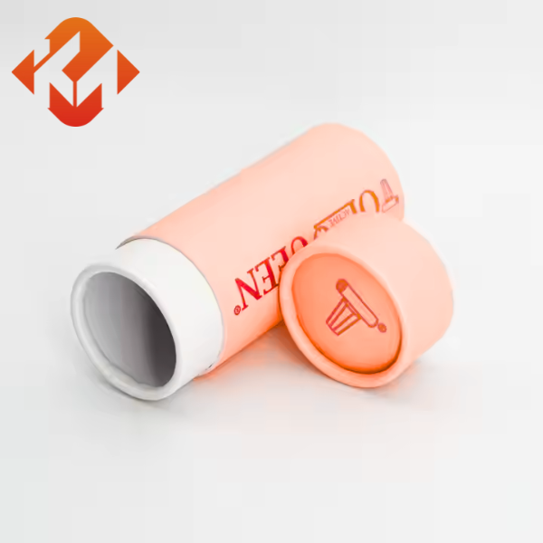 Customized luxury hot stamping printing cylindrical cardboard lip balm cosmetic