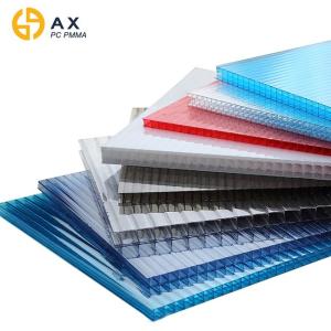 China Anti UV Twin Wall 6mm Polycarbonate Hollow Sheet factory