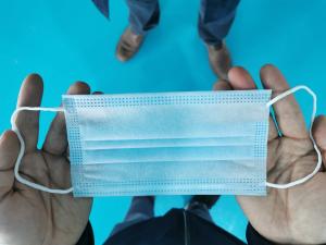 China Light Blue Surgical 3 Layer EN 149 Non Woven Face Mask factory