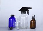 Multi Color Boston Round Glass Bottles , Boston Amber Bottles With Spray Head