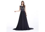 Beaded Embroidered Formal Evening Dresses , Flower Embroidery Evening Dresses