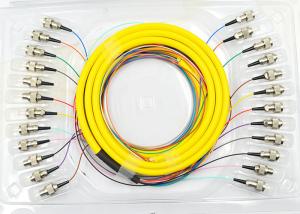 China Yellow 12 Core Single Mode Fiber Optic Cable Customized Length -40 - 75℃ Operating factory