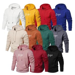 China Custom Logo Oversized Sweatshirts Pullover Blank Plain Hoodies Unisex Cotton Custom Men Hoodies factory
