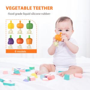 China Silicone Baby Teething Toys BPA Free 3 in 1 Corn Vegetable Design factory