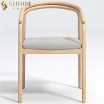 Comfortable Modern Solid Wood Dining Chairs 60cm Width Fabric Upholstery Chair