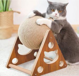 China Natural Sisal Built-In Bell Ball Cat Scratcher Eco Friendly factory