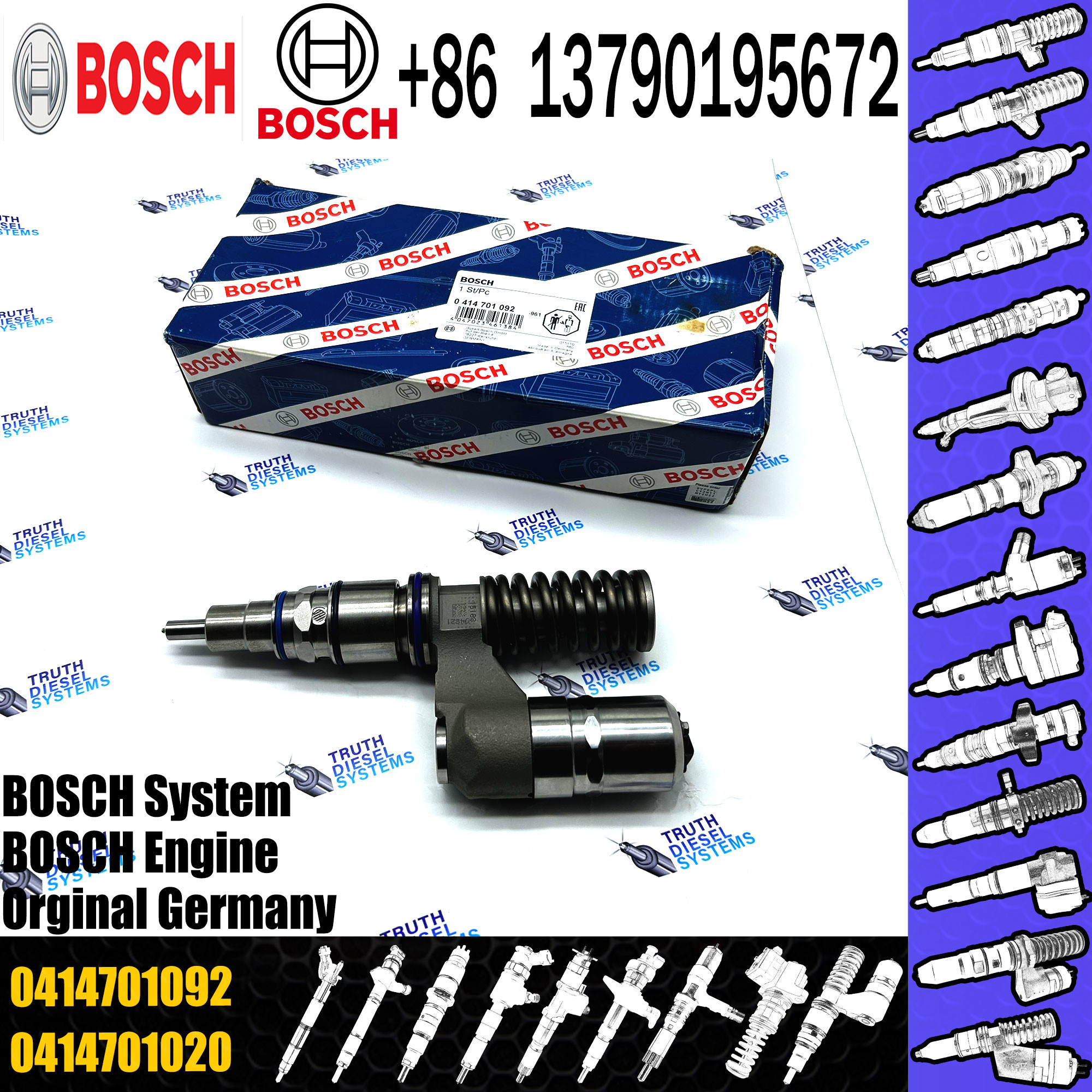 0 414 701 092 1734493 0 414 701 043 Fuel Injector DC13 Engine Nozzle 1734493 0414701043 0414701092