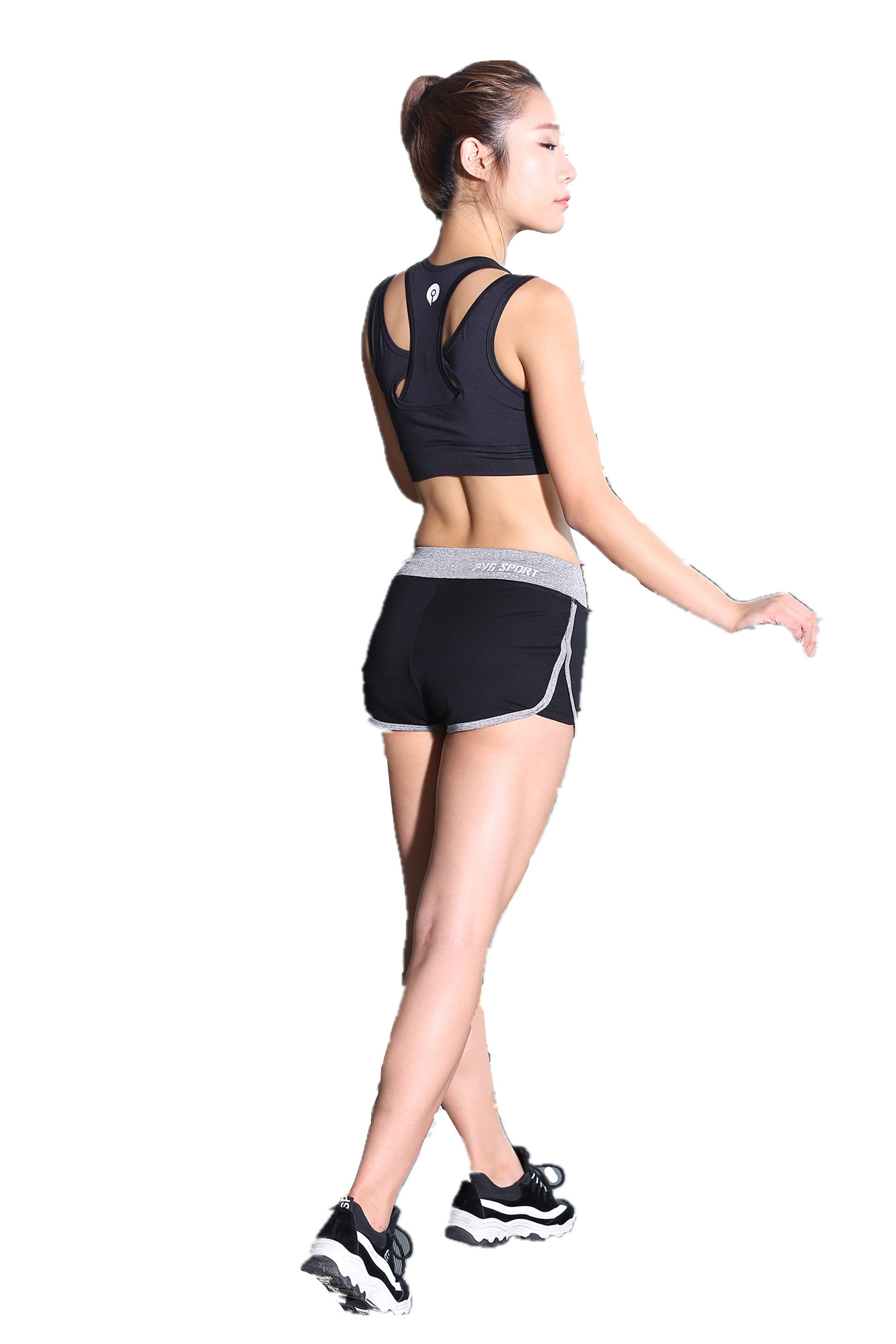 CPG Global 2017 Spring Summer Women's Raceback Stretched Breathable Black Sport Bra Yoga Workout Fitness Top W133