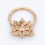 316 Stainless Steel Nose Piercing Jewellery Copper Flower Gold Plated 16g Septum