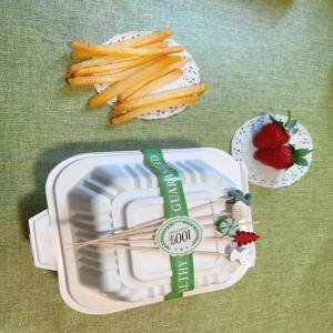 China 800ml Disposable Cornstarch CPLA Food Container Set With Bamboo Pick Customized In Takeout Food Store factory