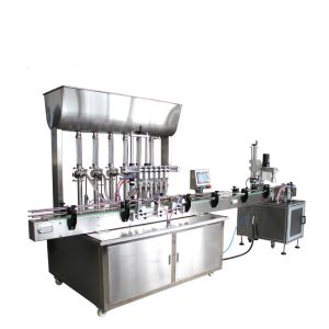 Linear Automatic Bottle Filling Capping Labeling Machinery