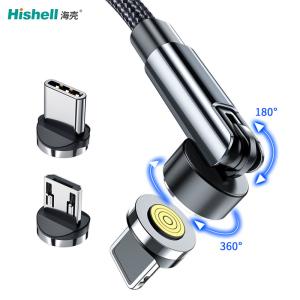 China Micro Lighting Magnetic 3 In 1 Cable , Nylon Magnetic Cable Fast Charging factory