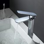 Brass Vessel Single Hole Single Handle Basin Mixer Tap in Chrome