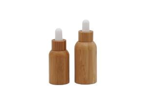 China Carving Craft 30ml 18/410 Bamboo Glass Dropper Bottles factory