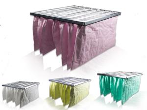 China Non Woven Unit Pocket Air Filter 6 Bag 5 Micron Particle For Cement Dust factory