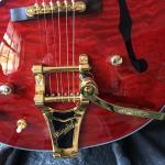 Grand Transparent red, gold tremolo. Free delivery, picture real shooting 333
