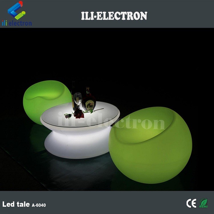 PE plastic RGB remote control led table and chair