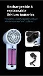 Powerful 800W Cordless Hair Dryer with 60-Minute Battery Life and Tourmaline