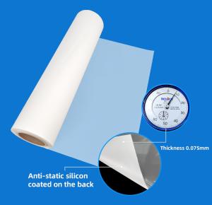 China Inkjet Sheets 60cm PET Film DTF Heat Transfer Film Transparent Color 0.075mm Thickness factory