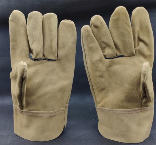 Short Thick Leather High Temperature Welder Gloves Full Leather Welding Welder