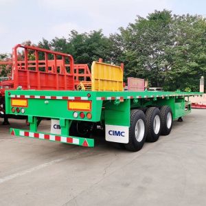 60T Payload Q345B Tri Axle 40ft Flatbed Semi Trailer