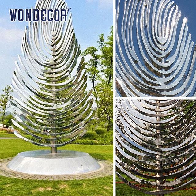 Customized Stereoscopic Stainless Steel Tree Sculpture Garden Decoration Abstract Geometric