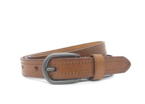 China Alloy Pin Buckle 2.3 CM Womens Full Grain Leather Belt factory