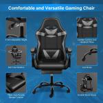 Plastic Seat Ergonomic Gaming Chair with Footrest and Lumbar Support 33 Pound