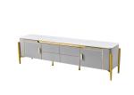 Marble Living Room Coffee Table TV Cabinet Set