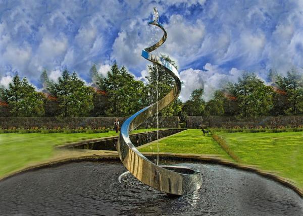 Decorative Artistic Water Fountains / Stainless Steel Outdoor Fountains For