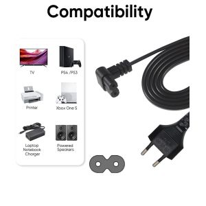 EU CEE 7/16 to C7 AC Power Cord 0.8M H05VV-F 0.75mm2 ROHS
