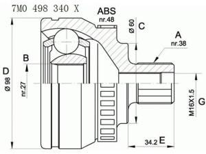 China 7M0498099 Transmission Parts C.V Joint factory