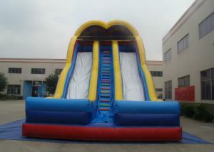 China Colourful durable inflatable double dry slide for children and adult inflatable arch dry slide factory