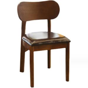 China Hotel Restaurant Armless Nordic Wooden Dining Room Chair with Rubber Wood Frame factory