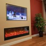 47'' 1200mm TV Stand Electric Fireplace Built-In Muilti-Color Imitation Flame