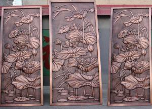 China Bronze Lotus Flower Bas Relief Plaques For Public Wall Art Decoration factory