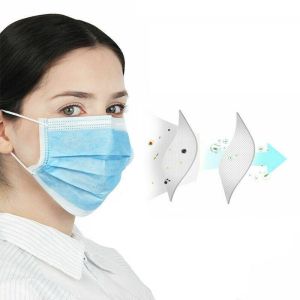 China Fiberglass Free Elastic Earloop Blue Surgical Nose Mask on sale