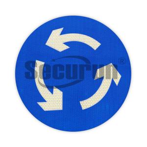 China Reflective Lanes Road Roundabout Ahead Sign Aluminum OEM factory