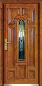 China steel wood security armored door factory
