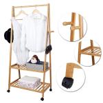 Removable Bamboo Home Furniture Bamboo Clothes Drying Hanger Rack For Clothes
