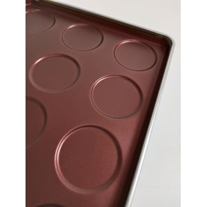 Perforated Shallow Hamburger Bun Mold Pan With Non Sticking Coating
