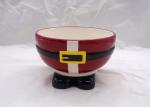 Red Ceramic Houseware Tabletop Earth Bowl Ceramic Christmas Santa Pants Shape