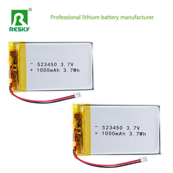 Power Lithium battery Cell 523450 3.7v 1000mAh 3.7Wh Rechargeable Li Polymer Battery