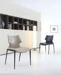 Italian Minimalist Hotel Restaurant Furniture Comfortable Backrest Metal Leather