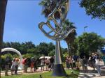 Modern Large Outdoor Sculpture , Mirror Polished Stainless Steel Art Sculptures