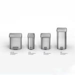 Silver 28L Stainless Steel Soft Close Square Pedal Trash Bin For Living Room