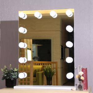 China Smart Tabletop Lighted Makeup Mirror High Brightness With Dimmable LED factory