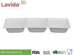China Waterproof Melamine White Serving Tray High Temperature Tolerance Phthalate Free factory
