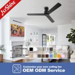 Timer Included 52 Inch/OEM Pure Copper DC Black Wooden Ceiling Fan with Remote